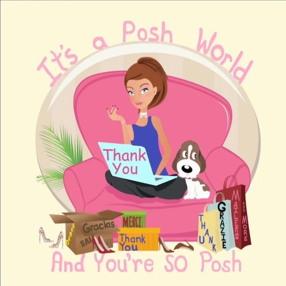 100 (2x2 Inch) Square Stickers, Easy Peel, Posh World High Gloss, Thank You - Picture 2 of 2